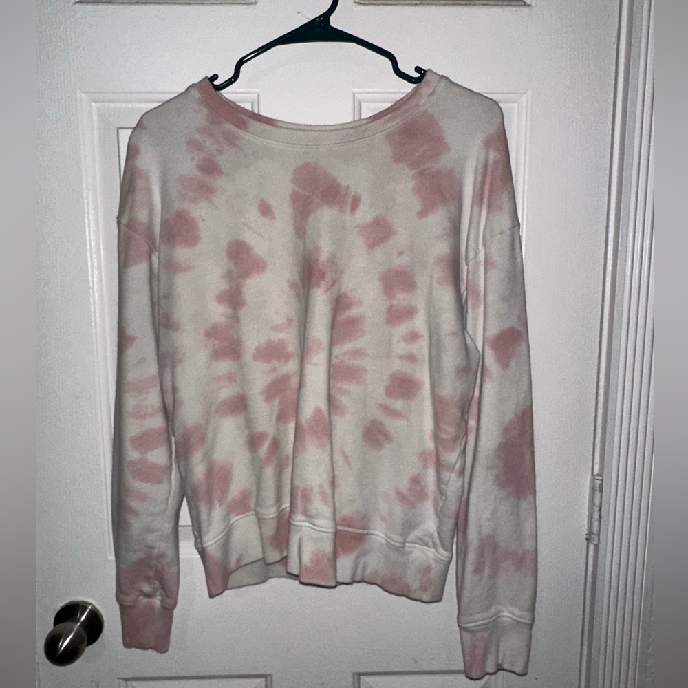 Pink tie-dye sweat shirt